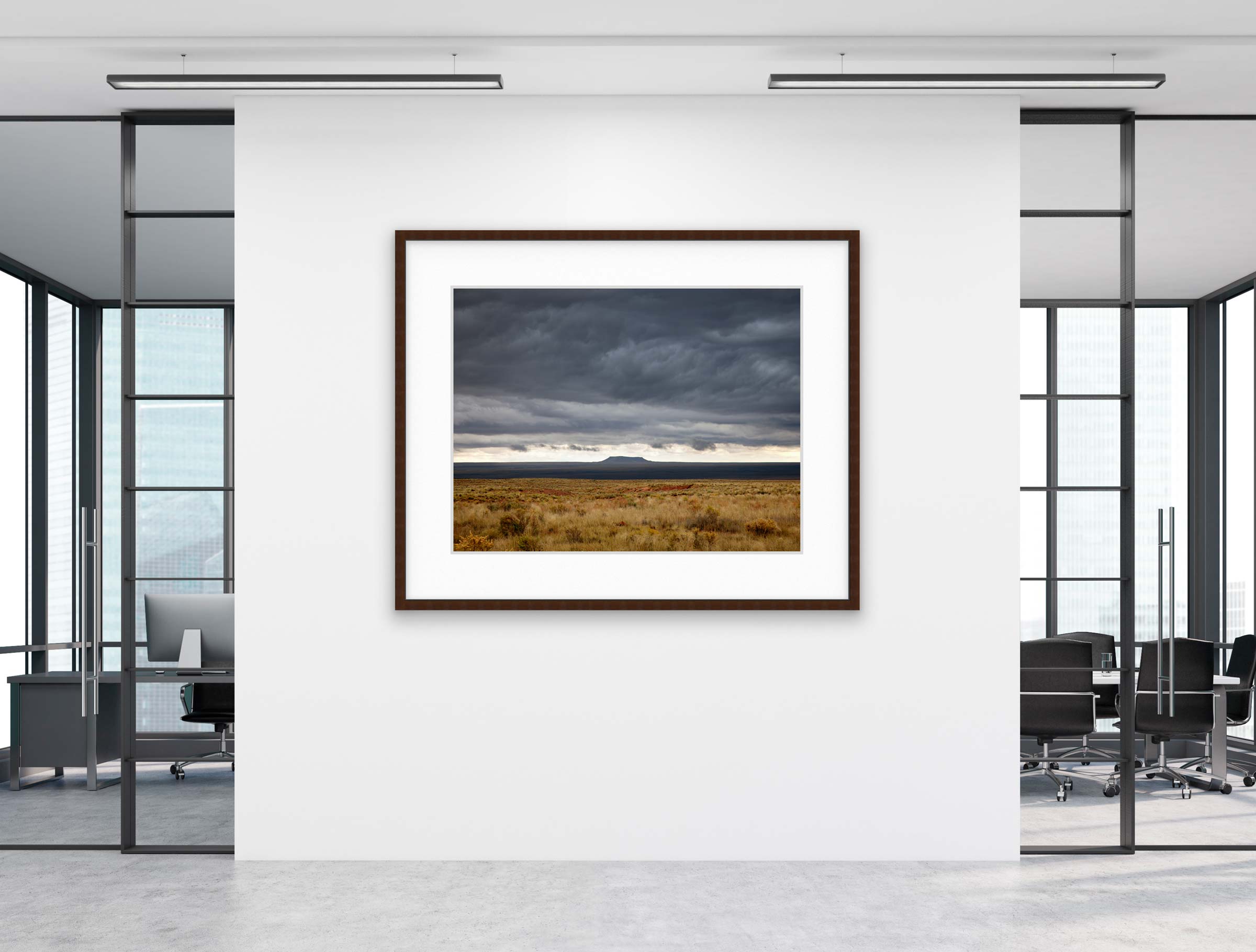 Distant Butte in Storm